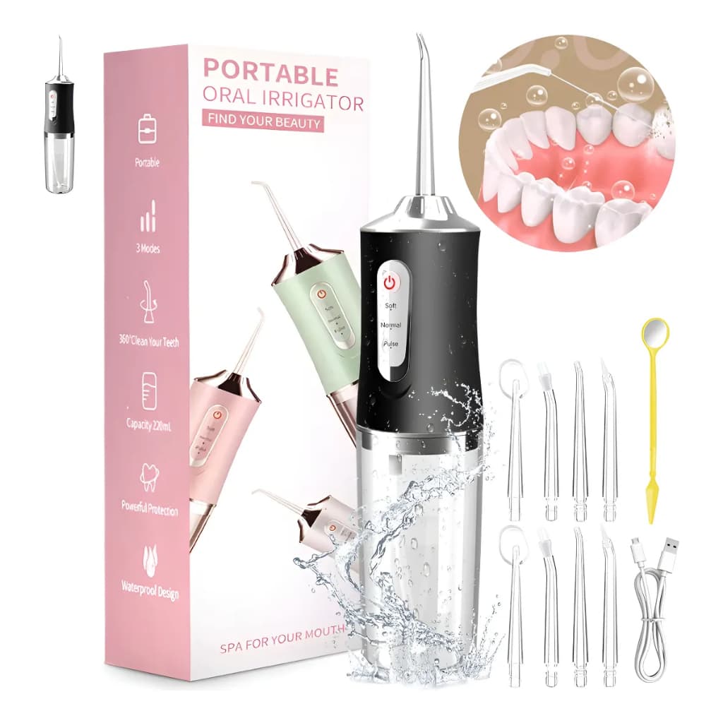 Irrigador Oral Portátil Recarregável Com 4 Bicos E 3 Modos Sortido