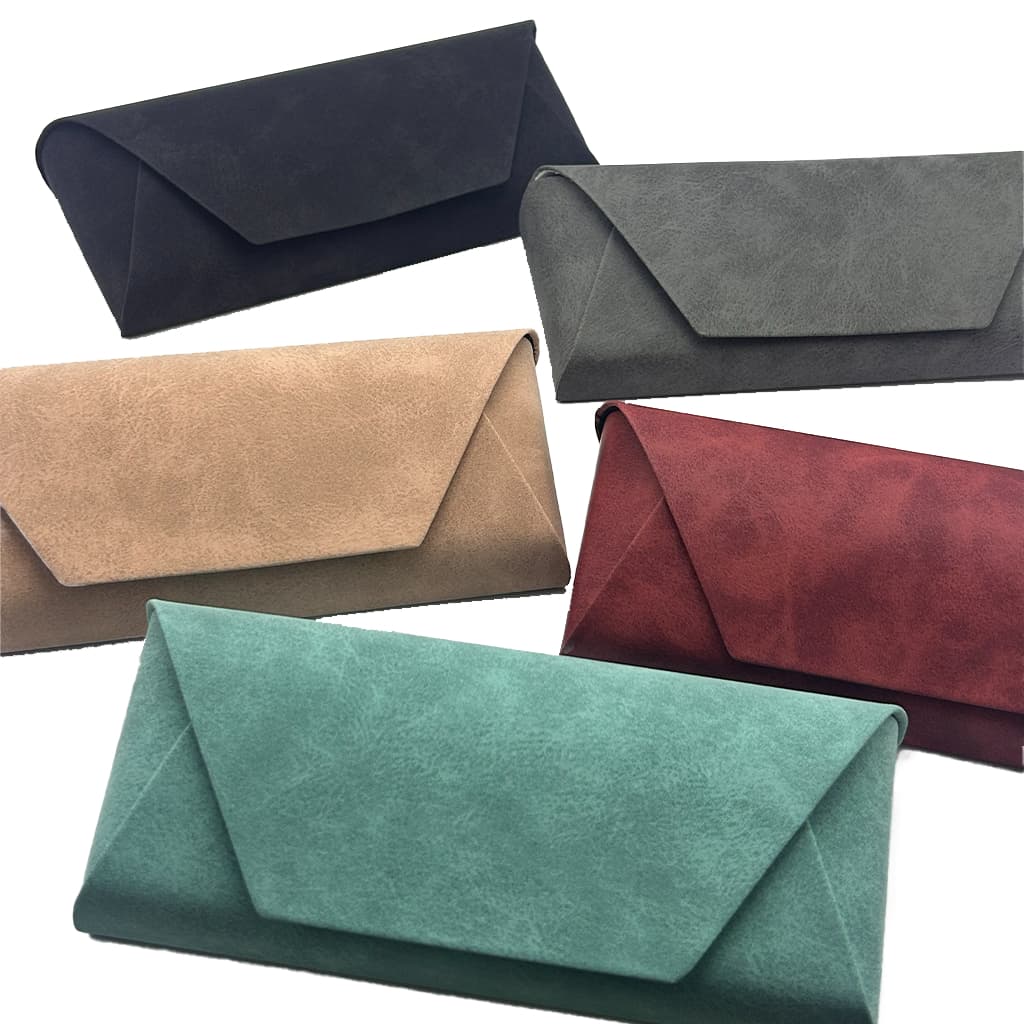 Estojos Rígido para Óculos armação e/ou solar em Couro Sintético PU Design Envelope - 5 cores