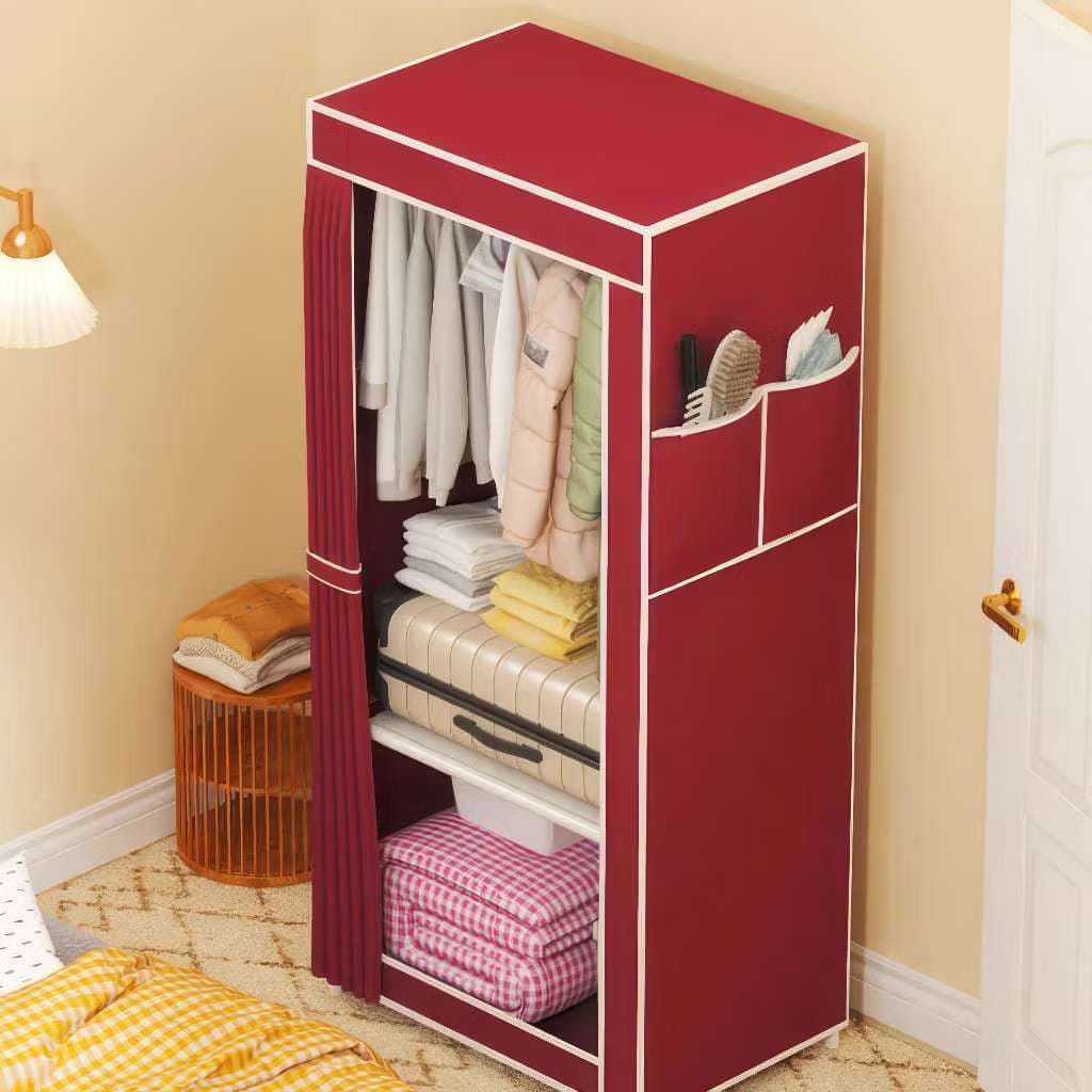 Organizador Portátil Multiuso Roupeiro Quarto Estilo Simples À Prova De Poeira Tecido Zíper Guarda Roupa