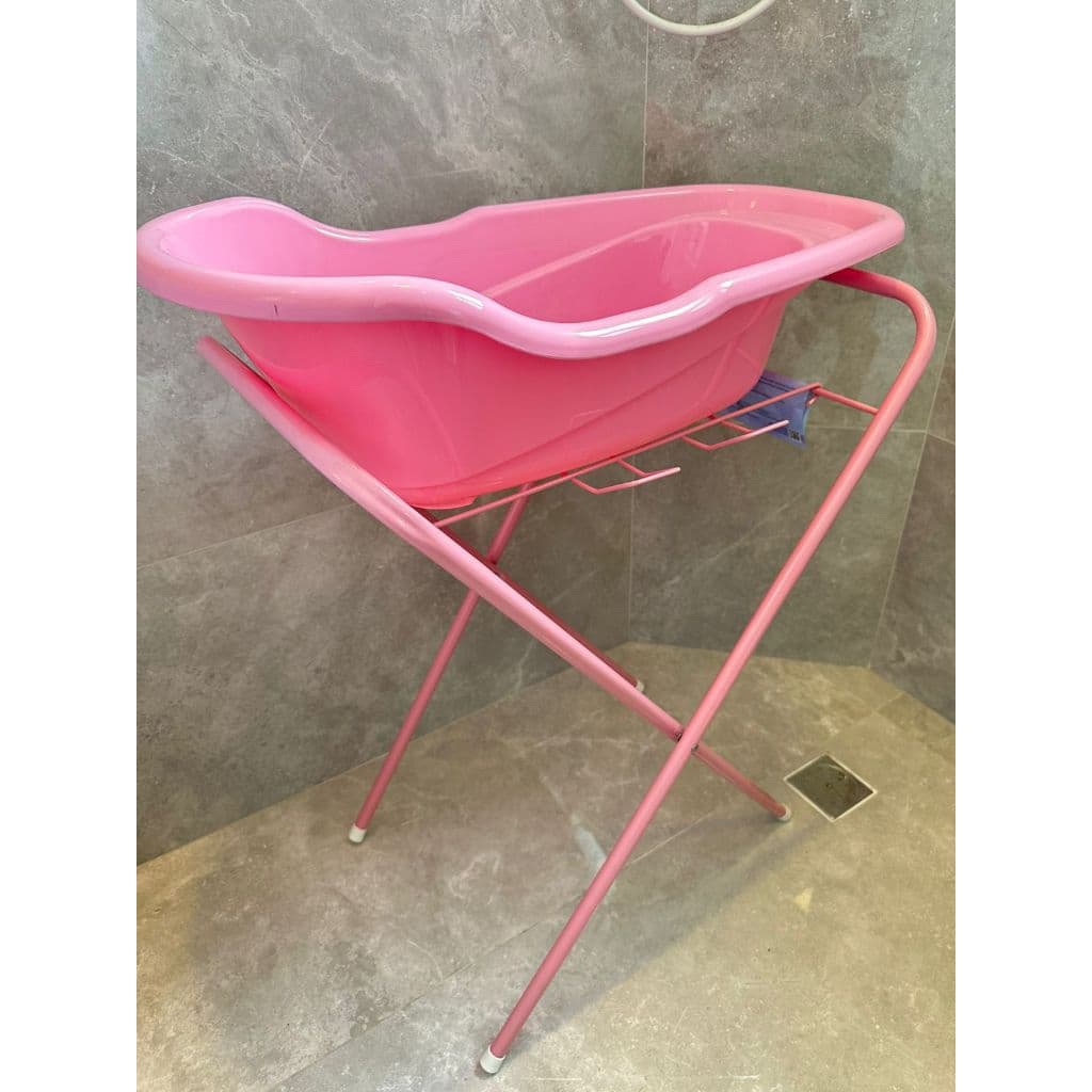 Suporte Com Banheira De Bebê Azul: Compacto, Resistente e Fácil de Montar