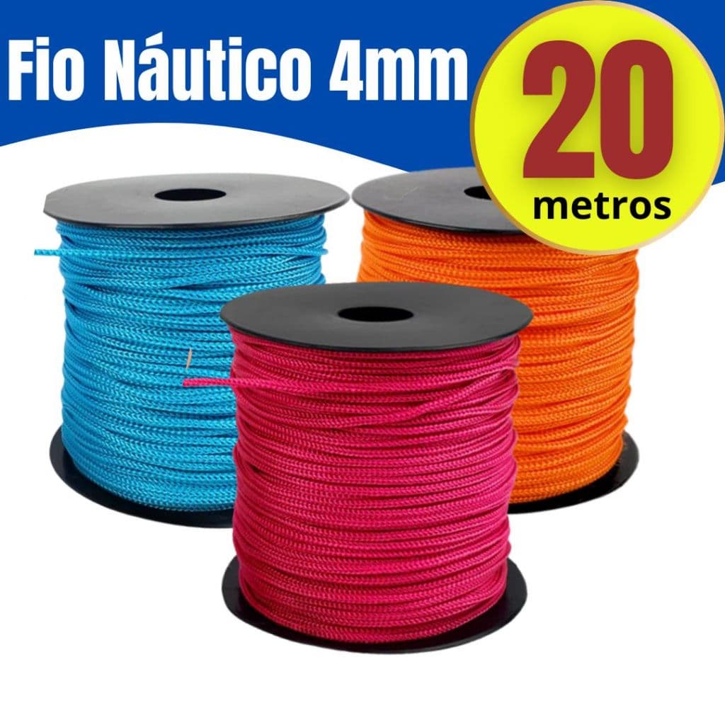 20 mt Fio Náutico - Cores Diversas 4mm - Rabo de Rato para crachá - artesanato Fio  Cordão- CROCHÊ MACRAMÊ
