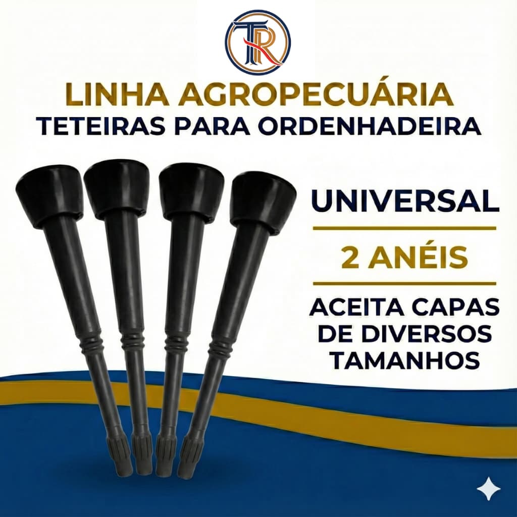 Teteira Insuflador 2 ANÉIS 9,5mm Jogo 4 Uni / Ordenhadeira