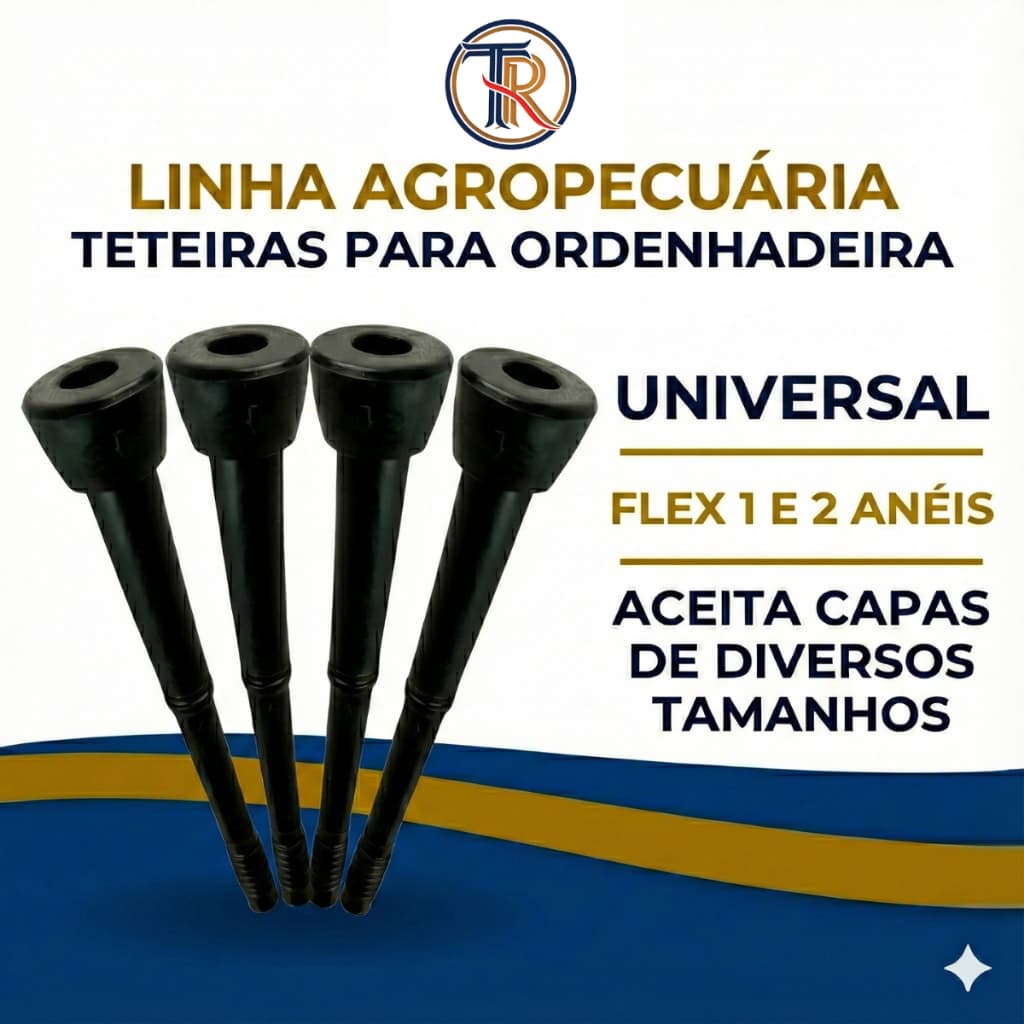 Teteira Insuflador Flex 9,5mm Jogo com 4 a 16 Unidades Ordenhadeira
