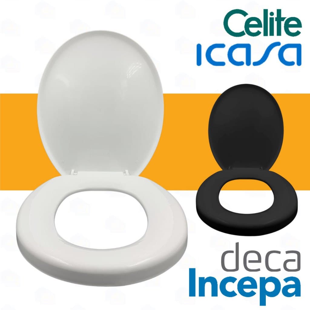 Assento Sanitário Tampa Vaso Oval Vision Redondo Injetado Deca Celite Incepa Hervy Roca Icasa Logasa
