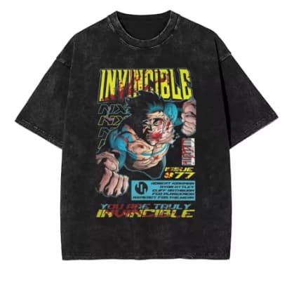 Camisa Unissex Invincible – Algodão Puro e Estilo Geek Atual