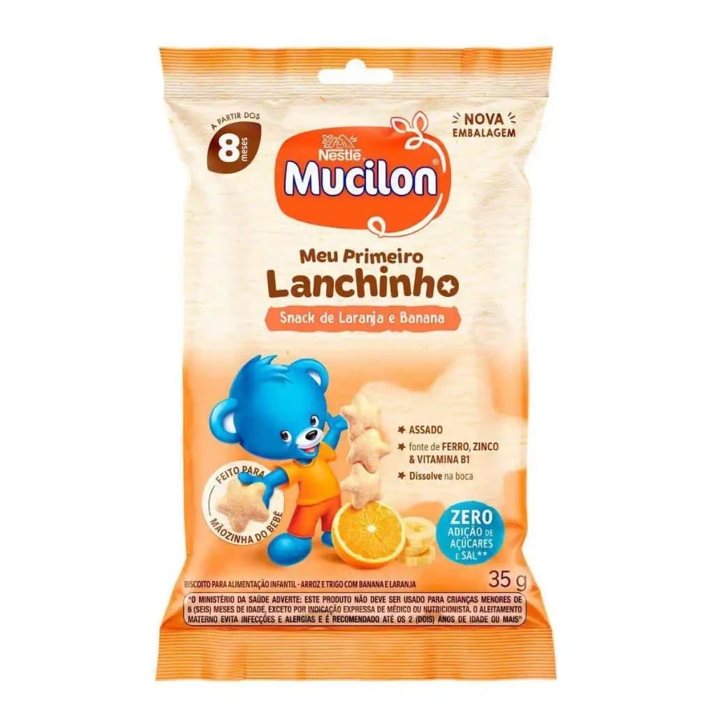 Mucilon Meu Primeiro Lanchinho Sabor Laranja E Banana 35g