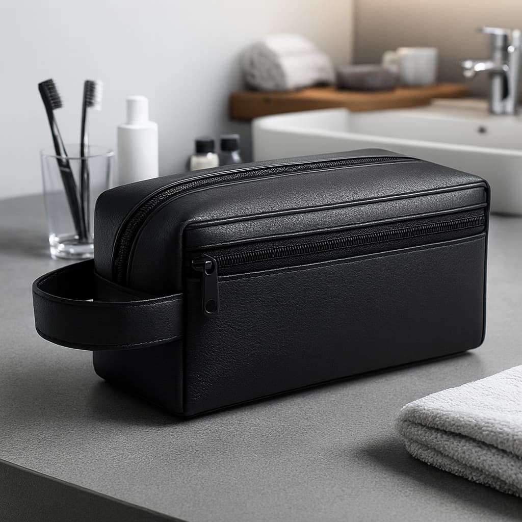 Nécessaire Organizadora Couro Sintético Viagem Trabalho Reforçada Impermeável