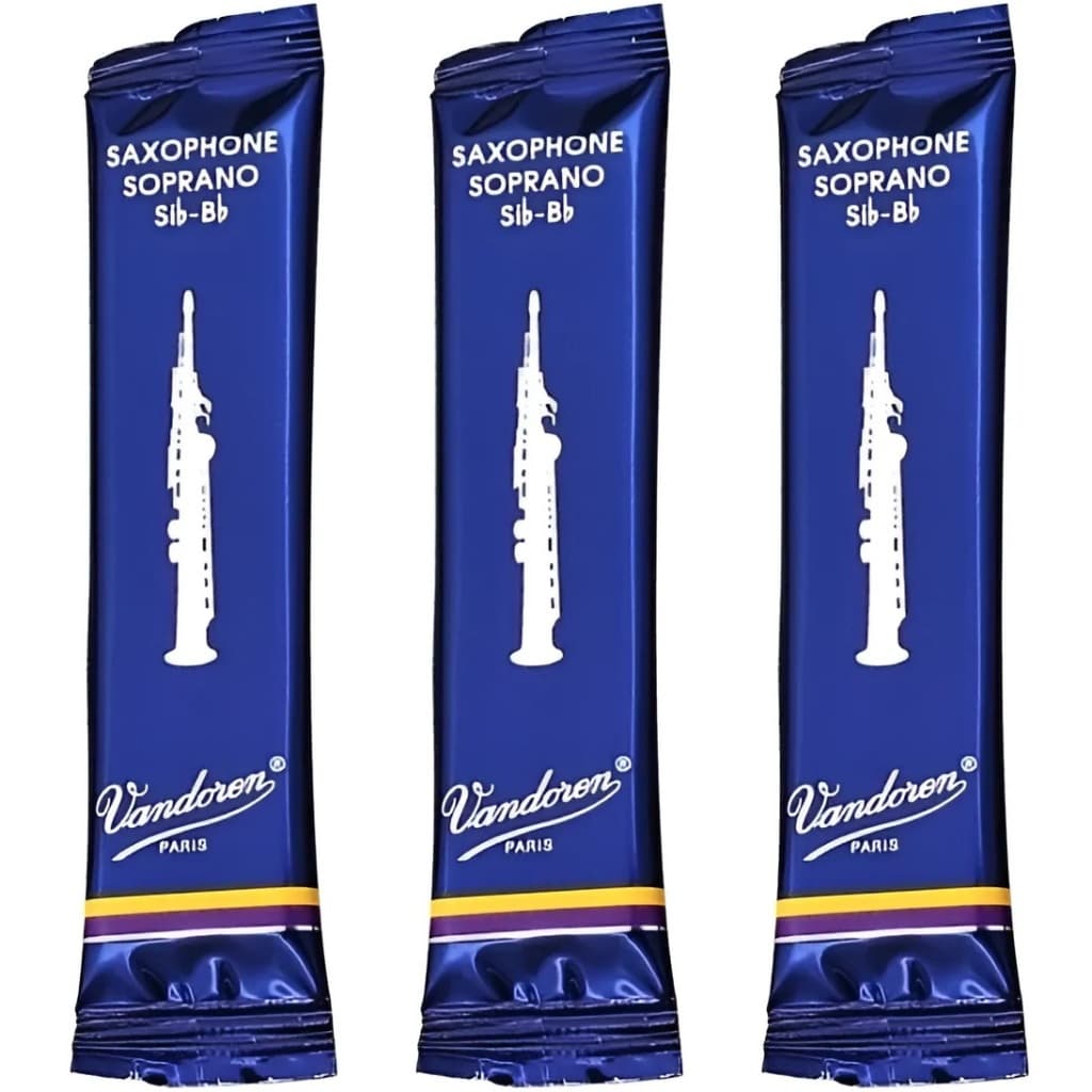 3 Palhetas Vandoren Tradicional Sax Soprano N° 1 - 1,5 - 2 - 2,5 ou 3