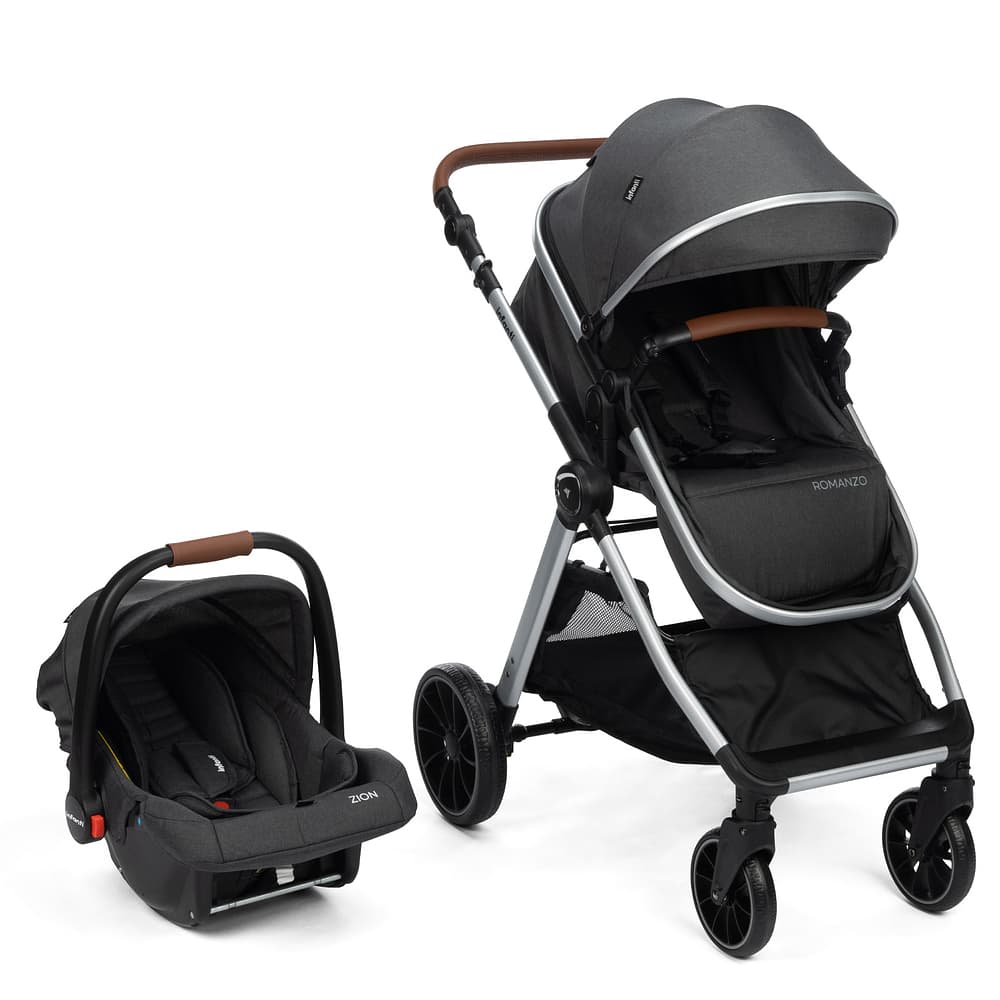 Carrinho Travel System Romanzo Duo - Infanti Cor Preto Chassi Prata