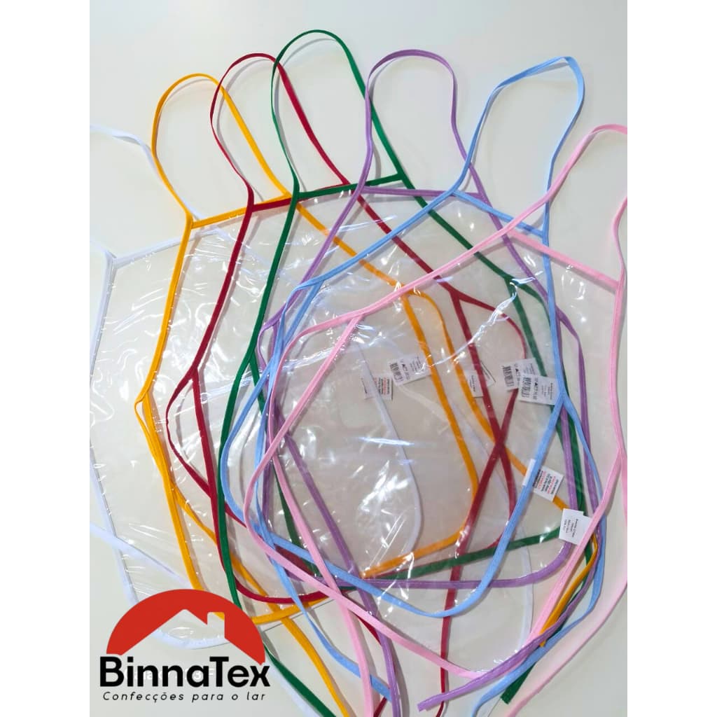 Kit 6 Avental Infantil pintura escolar unissex impermeável criança transparente pvc cristal oficina