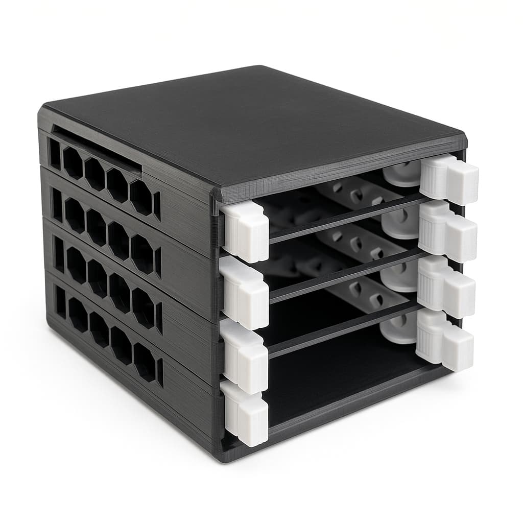 Case Modular para HD/SSD 2.5" – Gavetas Empilháveis – Feito em ABS Reforçado  Montagem Personalizada