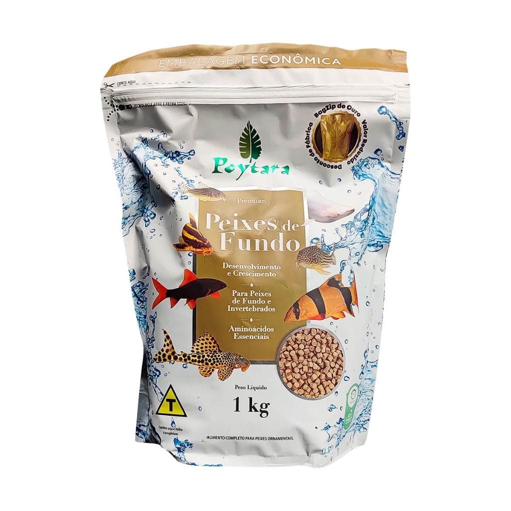 Ração Peixes De Fundo Poytara 1kg Cascudo Botia Coridora