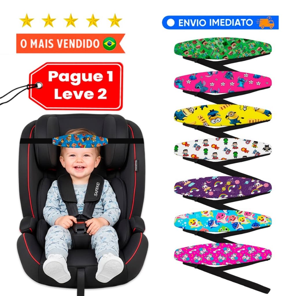 2 Faixa Apoio Suporte Cabeça Bebê Cadeirinha Carro Soneca Sono
