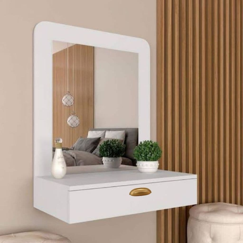 Penteadeira Camarim Suspensa com Espelho/Montada/Gaveta