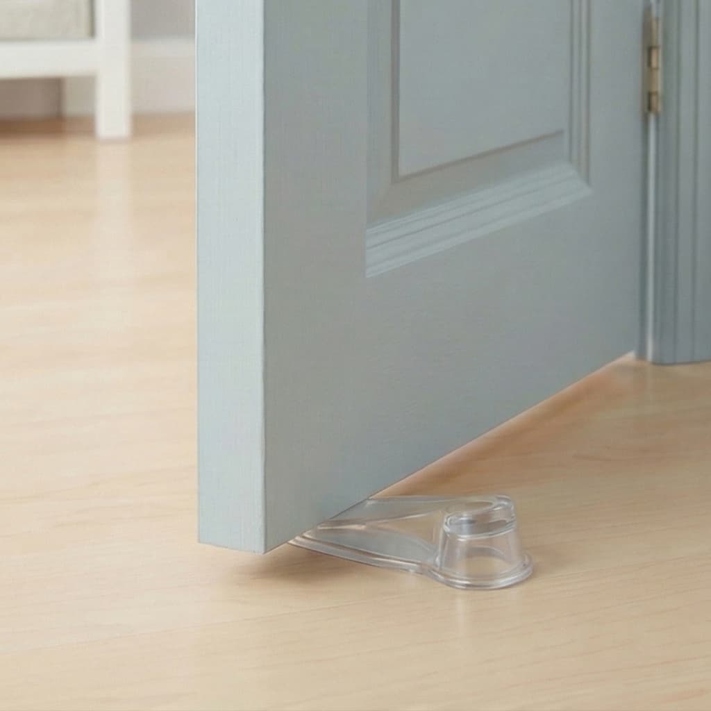 Aparador Peso De Porta Silicone Trava Segura Prendedor Fixador Cunha Prático Transparente