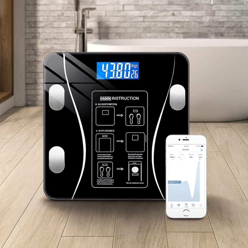 Balança de Banheiro Inteligente Bioimpedância Digital 180kgs