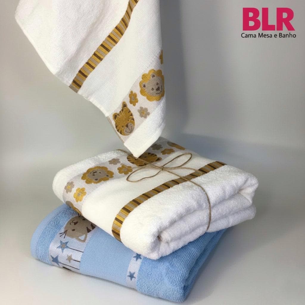 Toalha Kids Infantil Banho Ponto Cruz Para Bordar