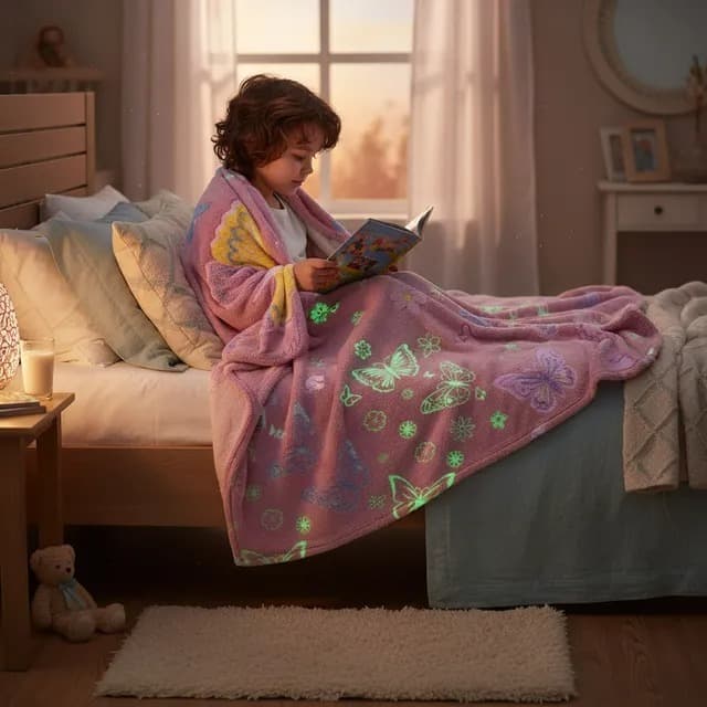 Manta Cobertor 1,80x2,00 Mt infantil Brilha No Escuro