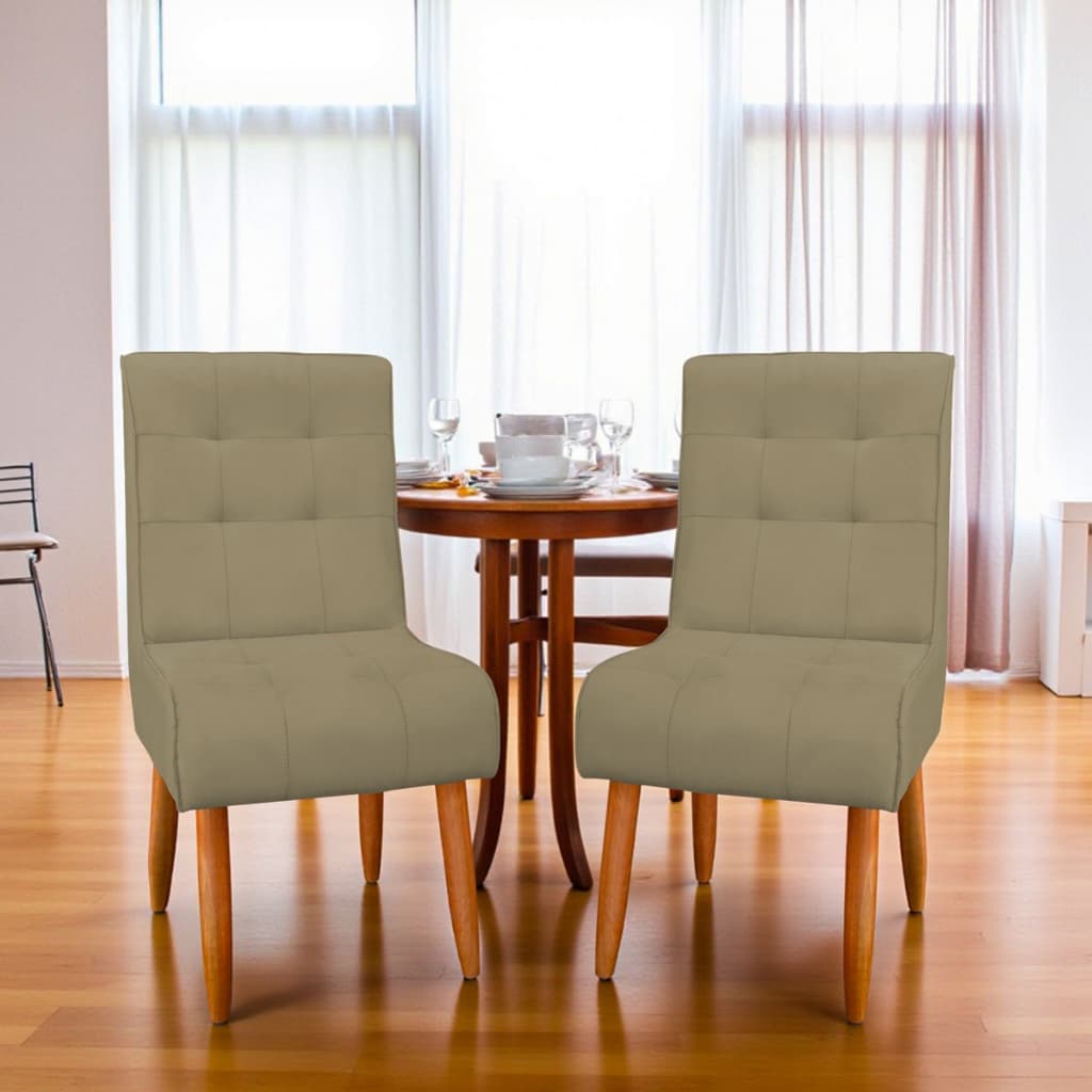Kit 02 Cadeira de Jantar com Encosto Alto SOPHIA para Sala Mesa Cozinha Suede