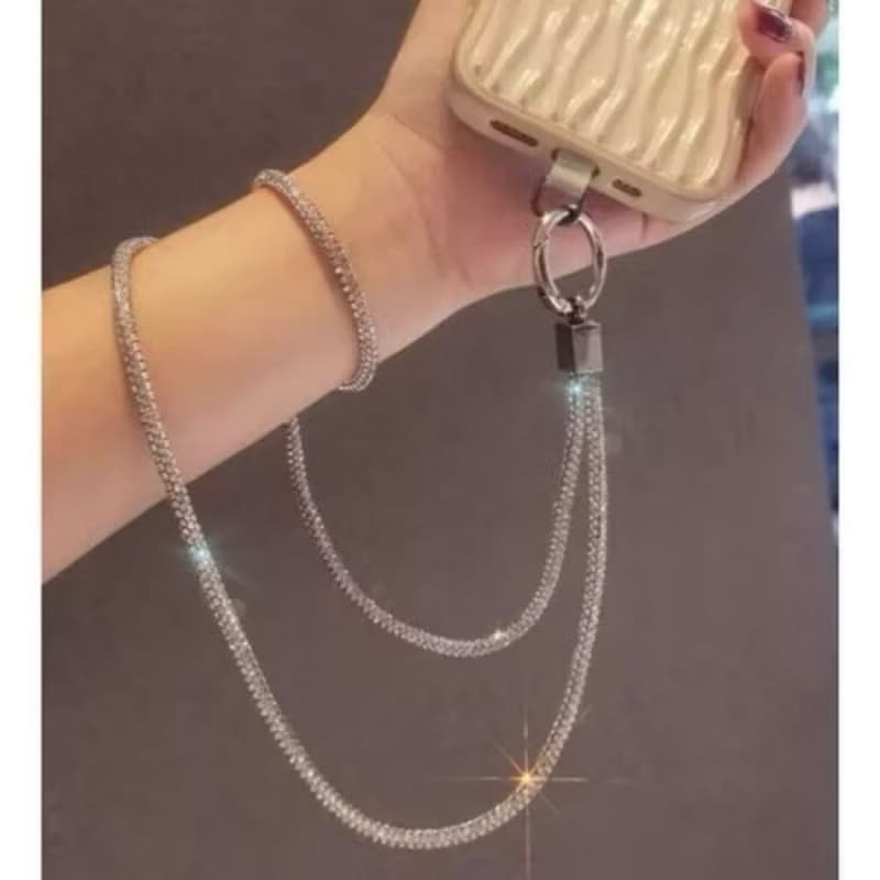 Cordão Smartphone Corrente Celular de Strass 60CM/65CM Acessório Pescoço Corpo
