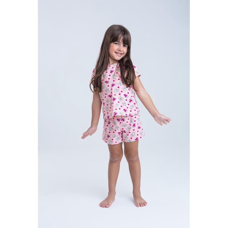 kit 2 pijama infantil menina confortável para dormir varias estampas modelo pequeno