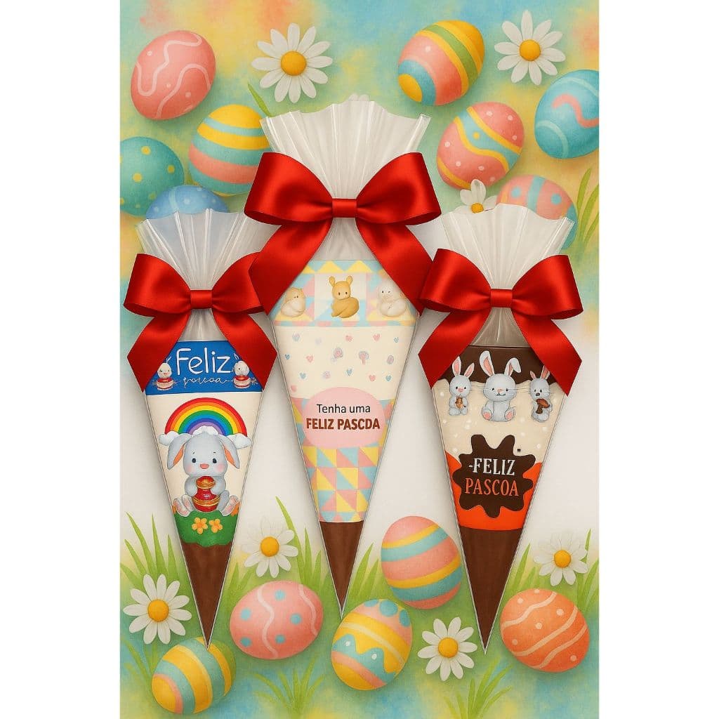 50 sacos para cone festa pascoa 18x30