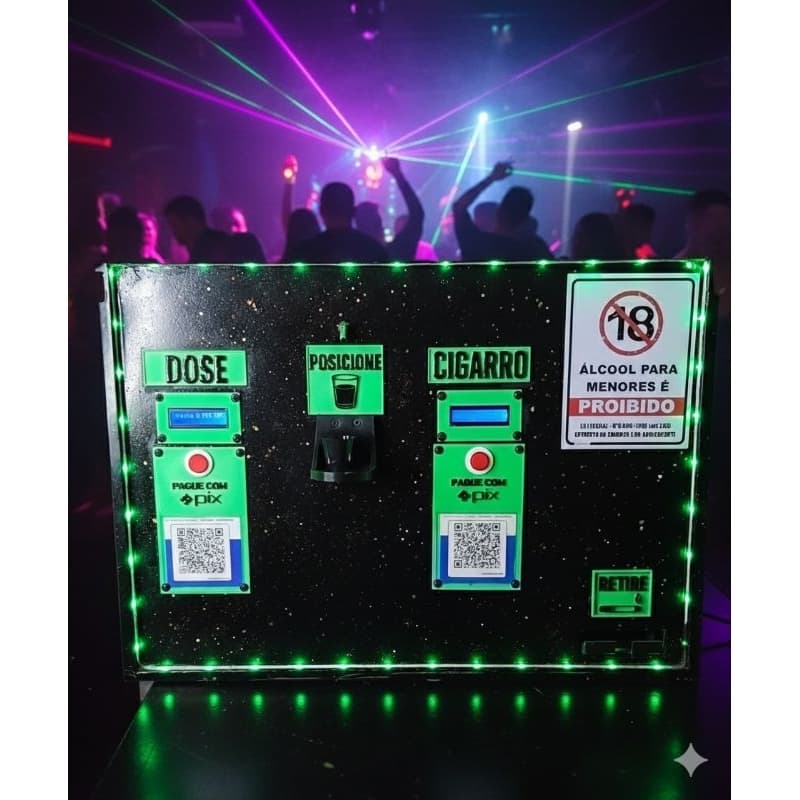 Máquina de vendas  automatizada para bebidas Dóses  via Pix , vender machiny 2.0