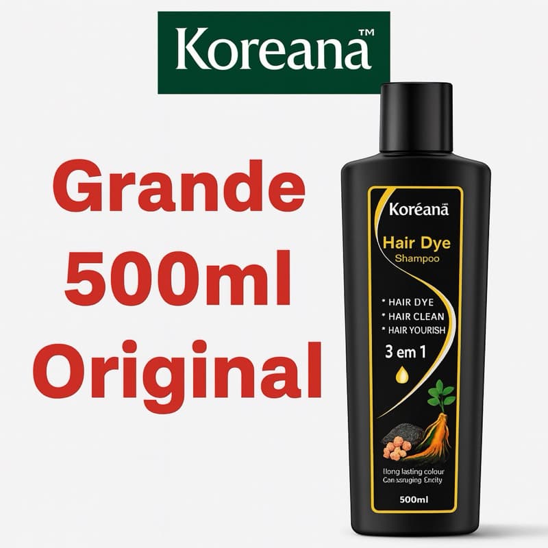 Shampoo Tonalizante Preto 500ml – Cobre Cabelos Brancos Instantaneamente
