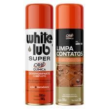 Kit 1 limpa contato orbi 300ml + 1 white lub super 300ml orbi