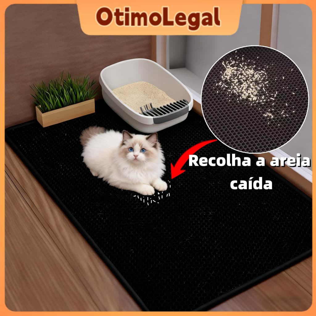 55x75cm Tapete Higiênico EVA Coletor de Areia Para Gato Lavável Dupla Camada