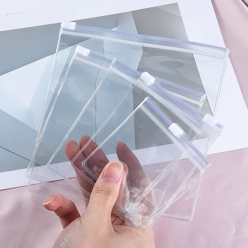 Saco PVC Com Zíper Para Higiene, Manicure, Maquiagem，Acessórios Embalagem 50 Unidades.