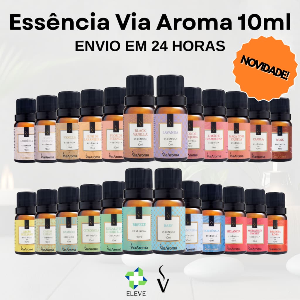 Essência Via Aroma Clássica Para Aromatizador Difusor 10ml Diversos Aromas