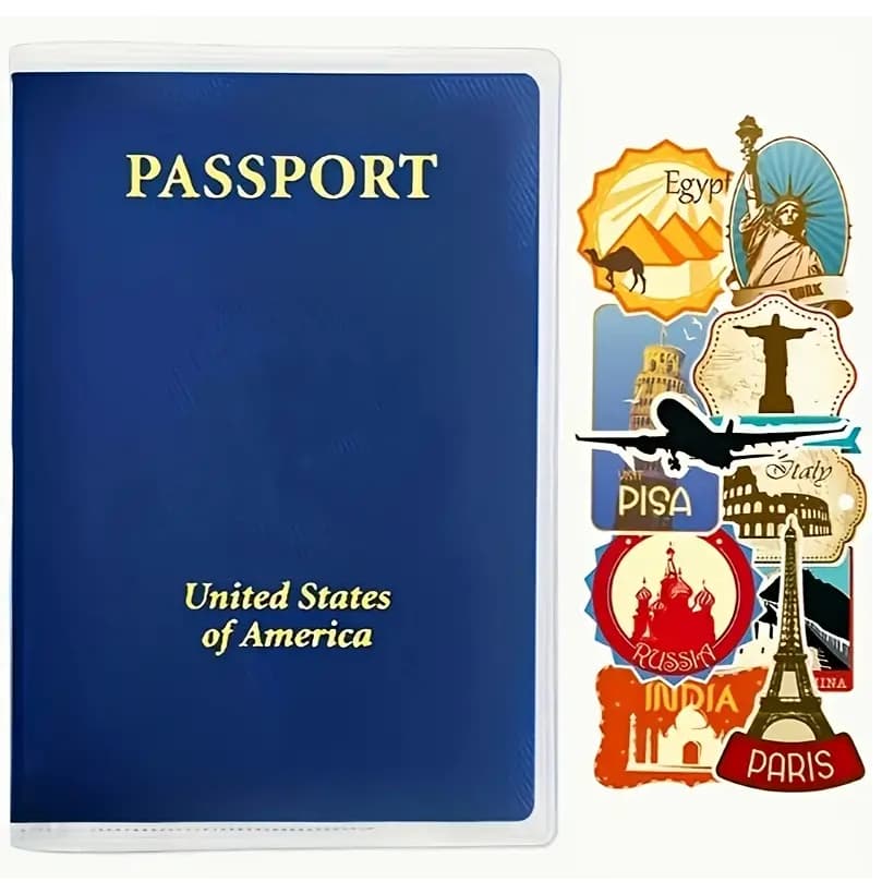 3 Capa para passaporte e carteira de trabalho Transparente