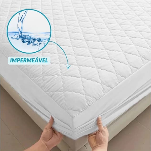 Protetor Impermeável de Colchão Box com Elástico Ajustável – Solteiro, Casal e Queen