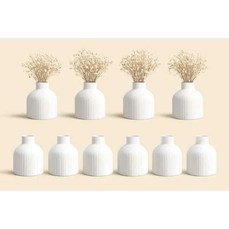 Kit 10/15 Vasos de Gesso Luxo 🌸 Perfeitos para Lembrancinhas de Casamento, Batizado, Centro de Mesa e Festas Elegantes!