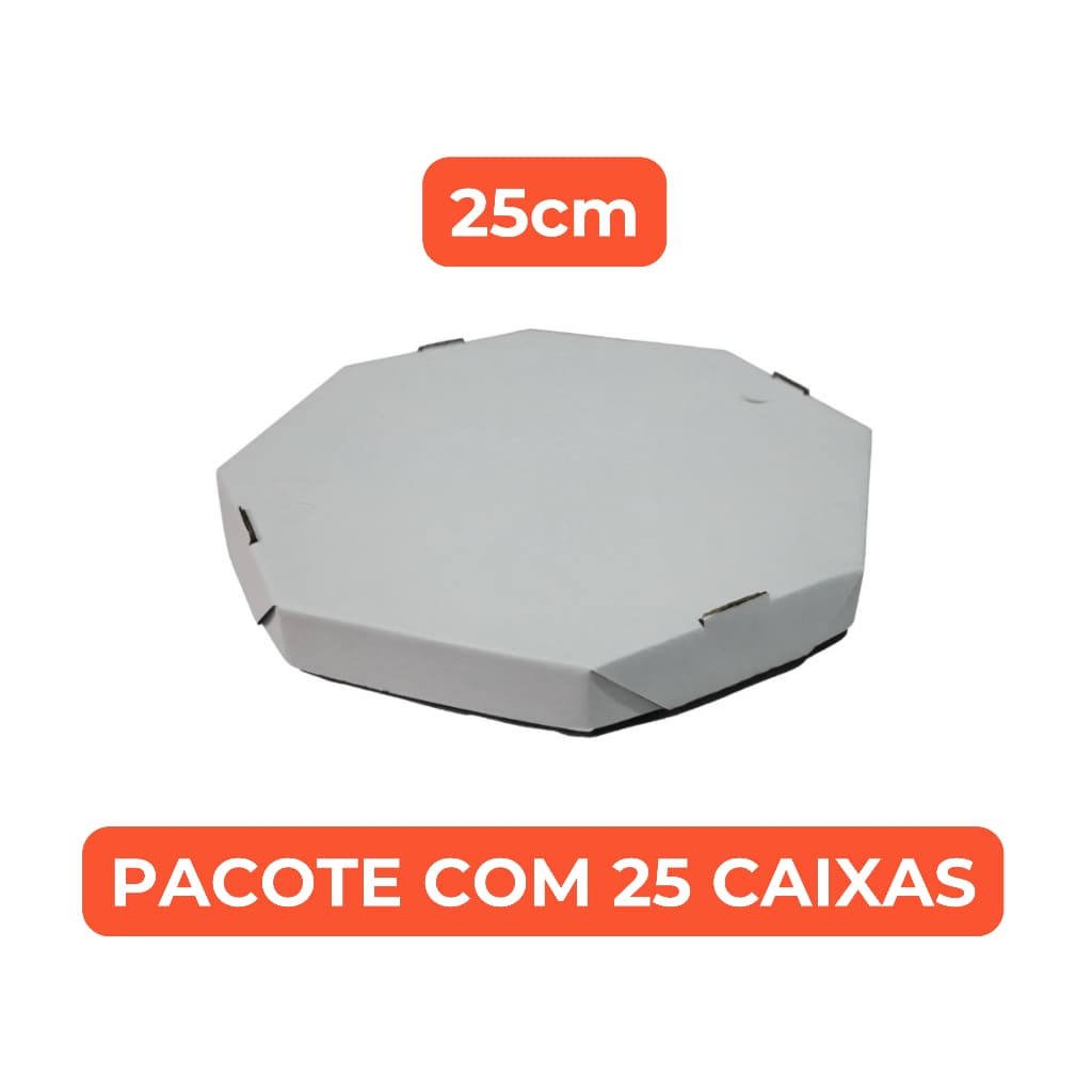 Mercantil Caixa de Pizza 25cm Contém 25 Unidades