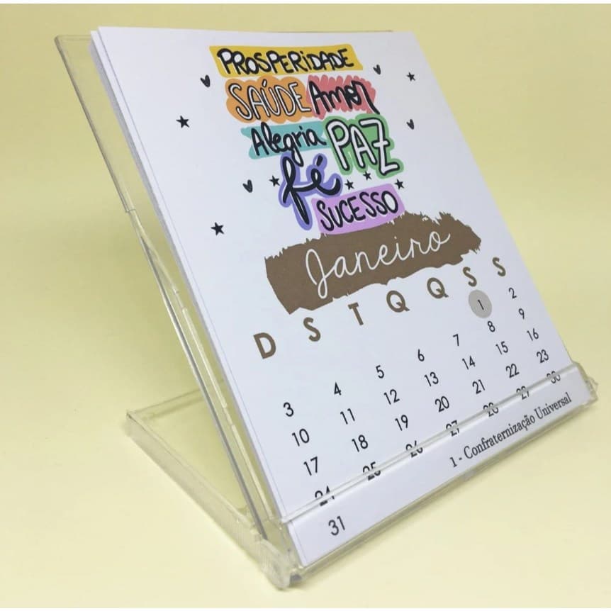 Calendário de Mesa 2026 Frases Motivacionais