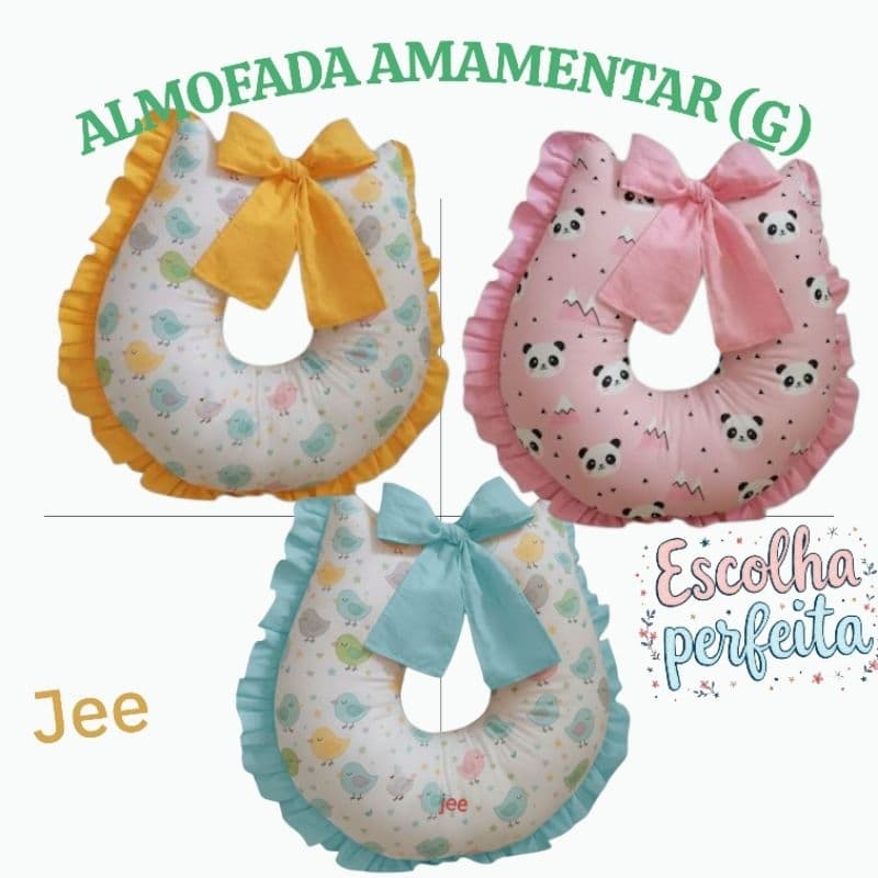 ALMOFADA TRAVESSEIRO AMAMENTAR ESTILO PERFEITO LAÇO BABADO LUXO XG