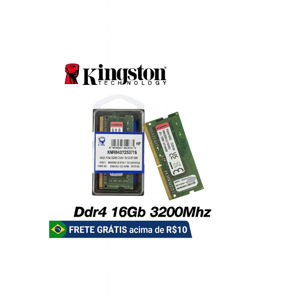MEMÓRIA NOTEBOOK DDR4 16GB 3200MHZ KINGSTON