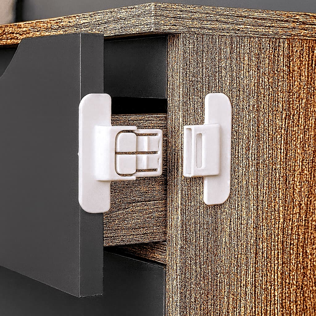 Kit 2 Travas Para Gavetas Geladeiras e Freezer Segurança Protetor de Crianças Multiuso Adesivo
