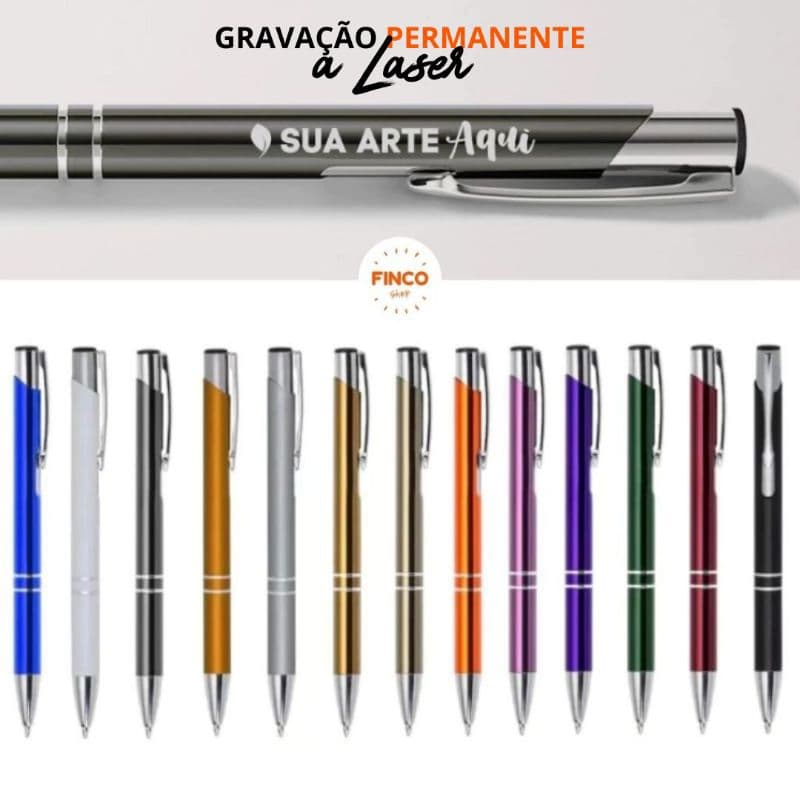 30 - 100 Canetas Premium Metal Personalizadas