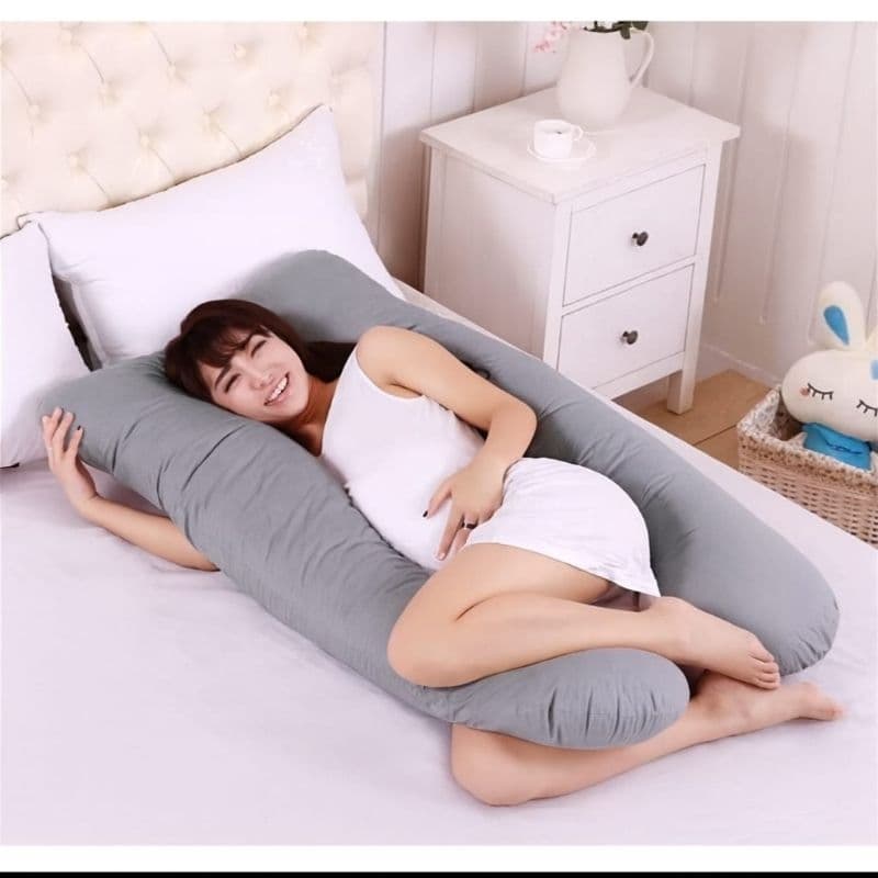 Almofada  Travesseiro  de Corpo Gestante Anatómico 100% Algodão Varias Cores Formato em U • Apoio barriga e costas