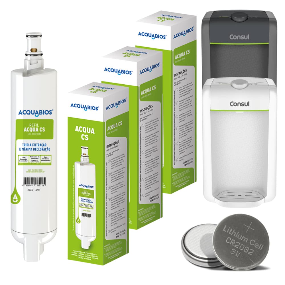 Kit 1 a 3 Refil Compatível Filtro Consul Cpc30 Cpc31 Cpb34 Cpb35 Cpb36 Cs Bateria Brinde