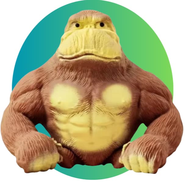 Brinquedo Indestrutível Gorila Macaco Antiestresse Estica  Espreme Esmaga Elástico Grande 20 cm