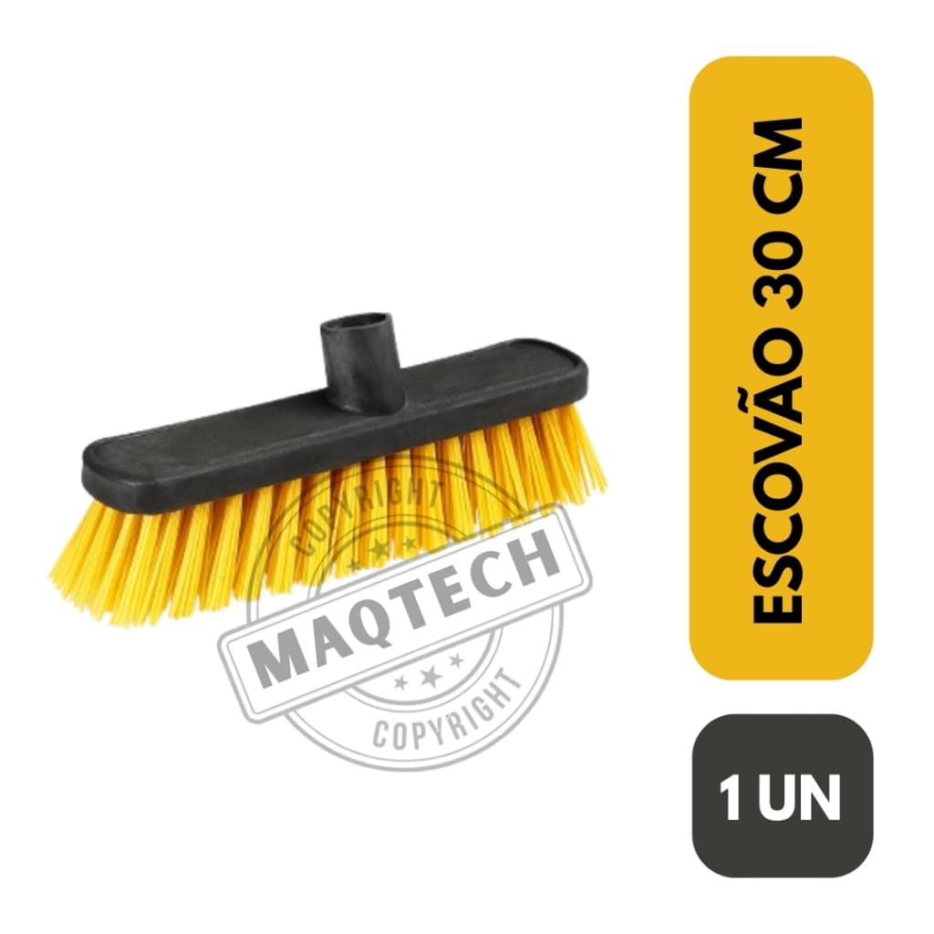 1 Escovão Cerdas Duras Limpeza Pesada Sem Cabo Vassoura Multiuso Profissional Piso e Garagem