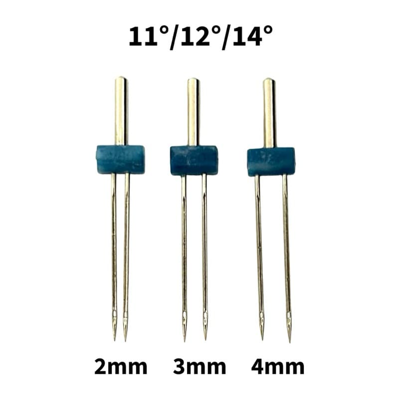 Agulha Dupla HZX1 2mm 3mm 4mm N°14 Para Máquina Costura Doméstica Singer Elgin