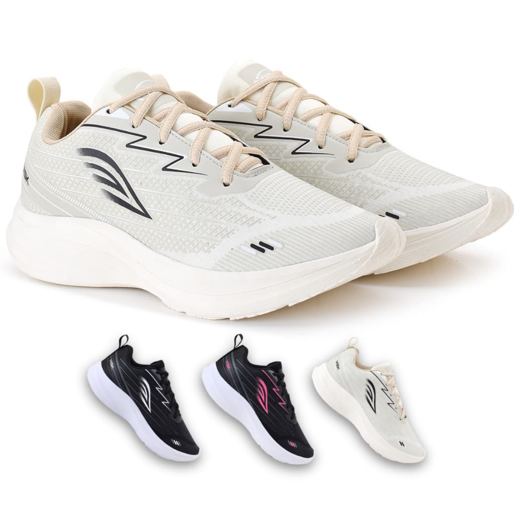 Tenis Feminino Masculino Unissex Academia Caminhada Corrida Conforto Confortável Preto Branco Pink