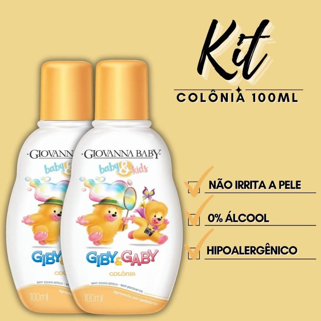 Kit Colônia Giovanna Baby Giby e Gaby 100 ml - Sem álcool Para todos os tipos de pele