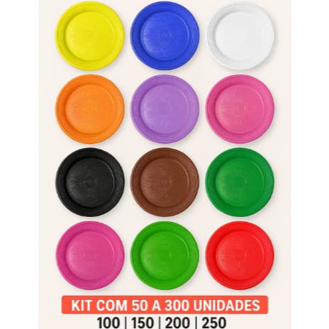 KIT Trik Trik Prato Descartável 15 cm Sobremesa/Bolo 50/100/150/200/250/300un