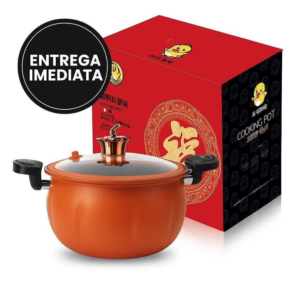 Panela de Micro Pressão Abóbora Anti Aderente Caçarola Por Indução Anti Queimadura 8L